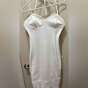 4th + Reckless White Midi Dress with Structured Bust